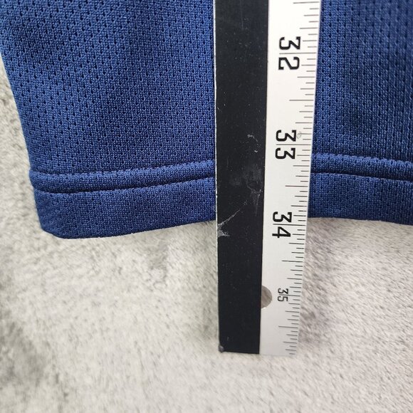 Mens Adidas Blue Athletic Track Pants w/ 3 White Stripes Hi Rise Size L - Picture 15 of 16